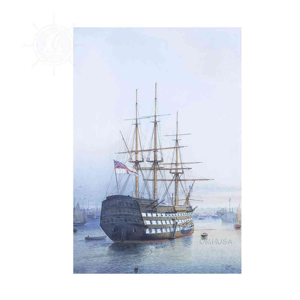 AF07S H.M.S. Victory in Portsmouth Harbour - Canvas Print AF07S - H.M.S. Victory in Portsmouth Harbour - Canvas Print L00.jpg